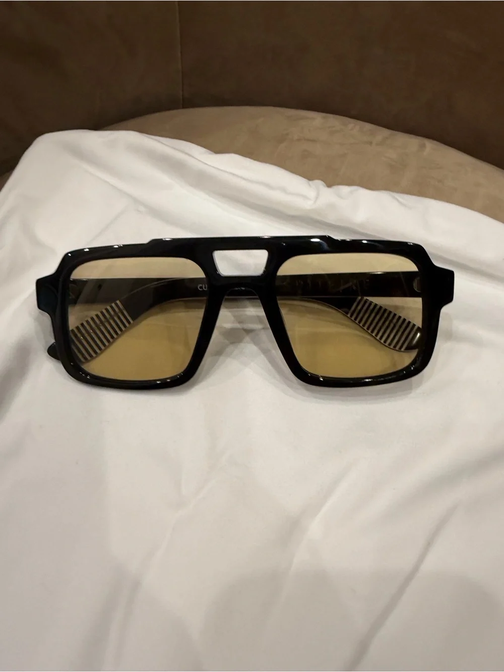Spitfire womens Black Frame Sunglasses with Amber Lenses